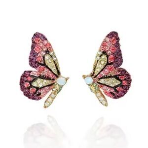 NWOT Butterfly Earrings with Pink,
Purple & Gold Accents